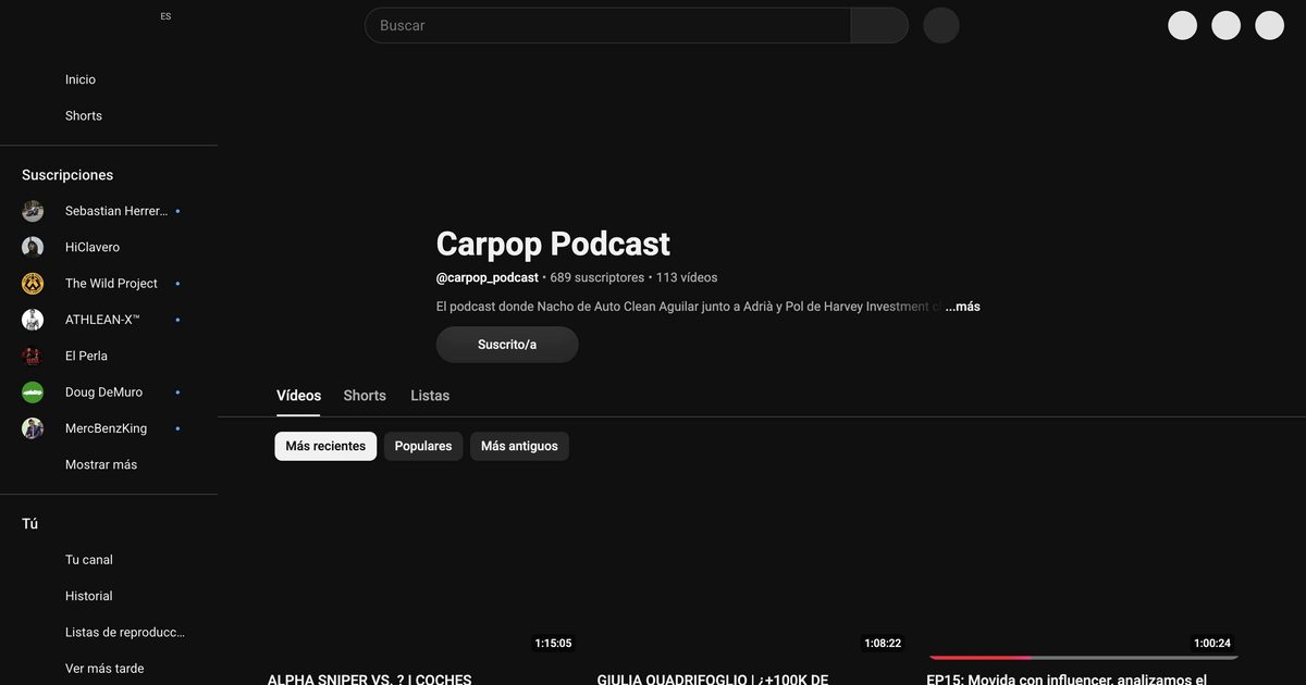Canal de YouTube de Carpop